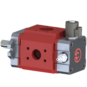 Hydraulic Gear or Vane Pump Back Cover with integrated valves such as relief and solenoid unloading valves
